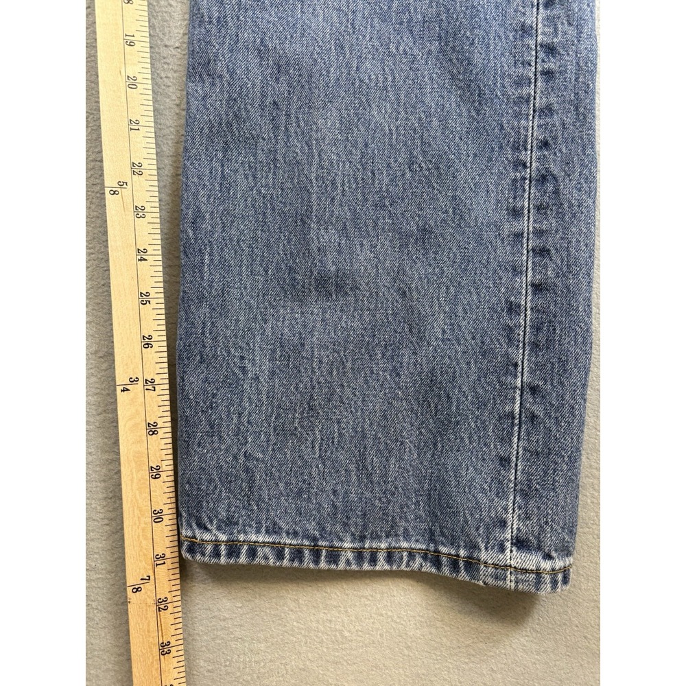 Levi's 501 Original Fit Jeans Mens 42x32 Blue Button Fly Straight Denim - Picture 3 of 9